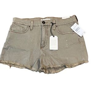 WHETHERLY denim shorts khaki high rise size 10 new with tags